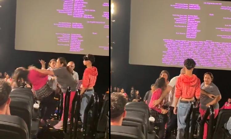 mujeres se fueron a los golpes en película de Barbie