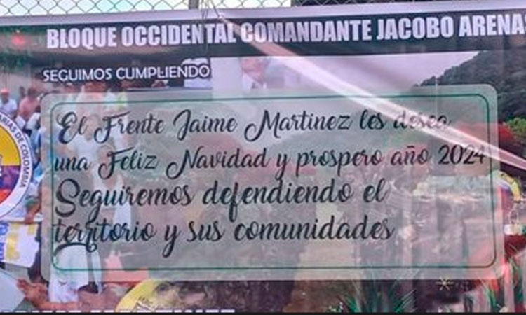 Grupos ilegales enviaron mensajes de Feliz Navidad en Morales y Piendamó