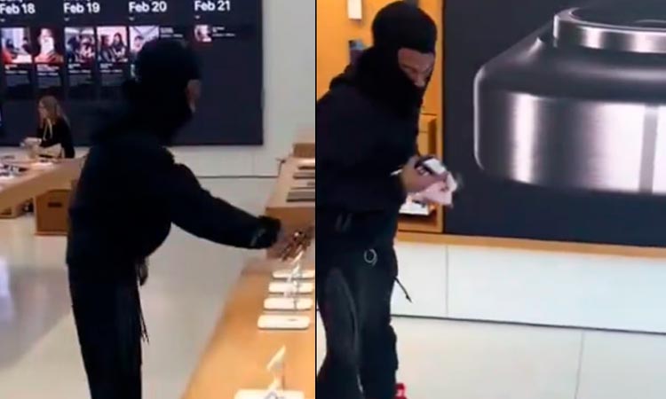 hombre robó iphones en tienda