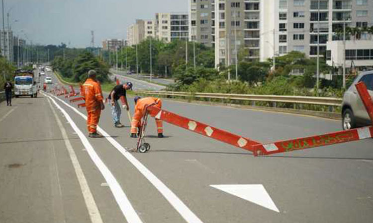 Demarcación vial en Cali: 14.665 metros marcados en 19 comunas