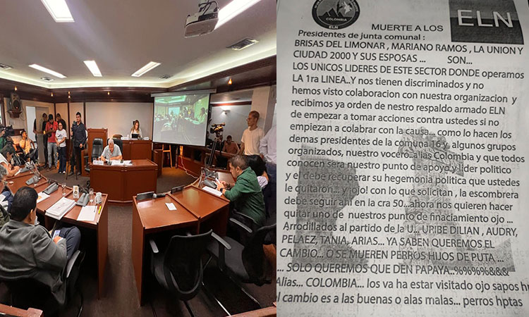 Líderes y concejales, en riesgo por presuntas amenazas del ELN