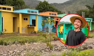 MrBeast construyó 100 casas