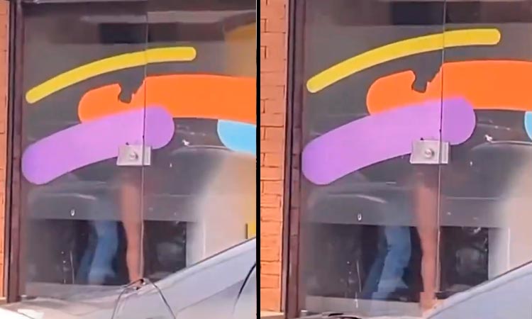 pareja teniendo relaciones sexuales en un cajero automático en Cali