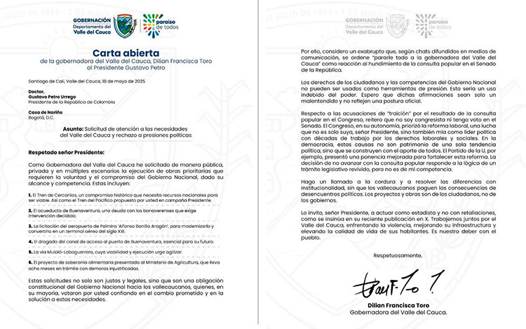 Dilian Francisca Toro denuncia presiones del Gobierno