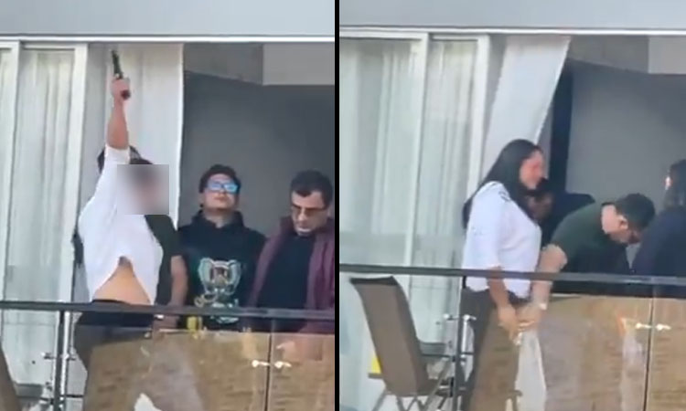 mujer hizo tiros al aire con una arma de fuego