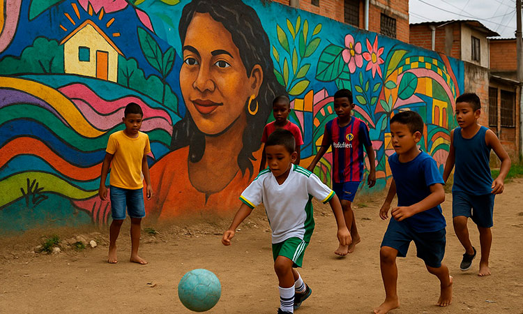 Tarimas, canchas y murales: el alma de las comunas