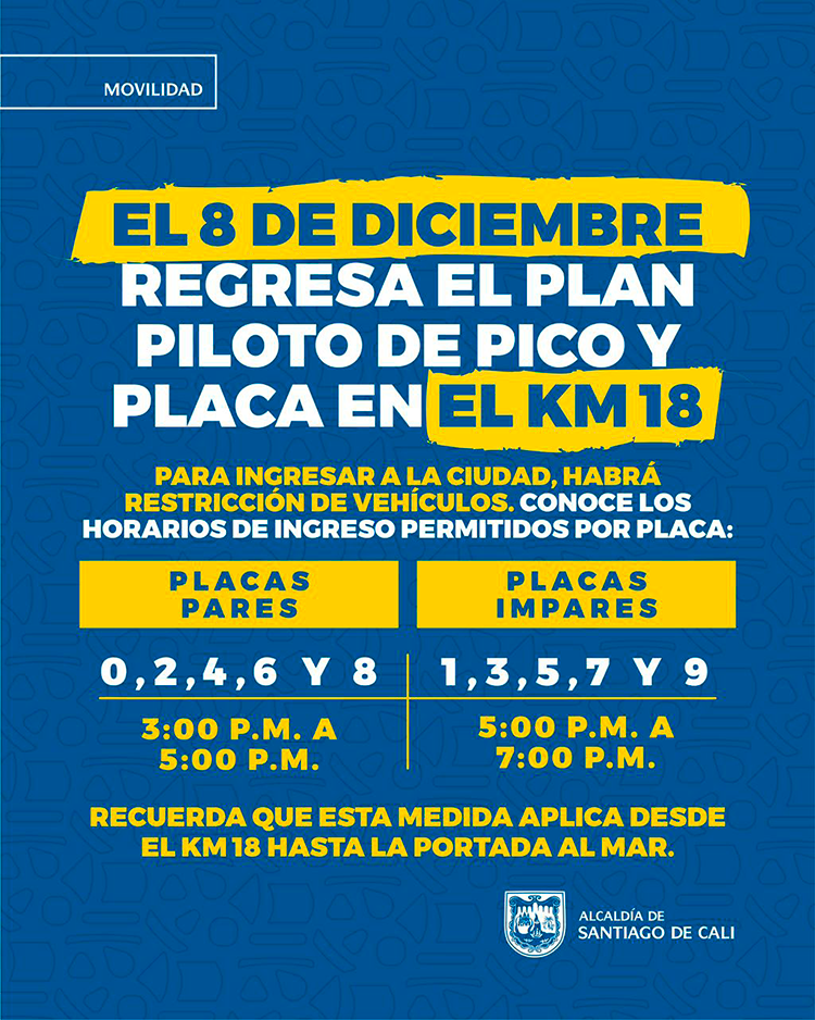Vuelve el pico y placa en el Kilómetro 18, conozca aquí la fecha, hora y placas