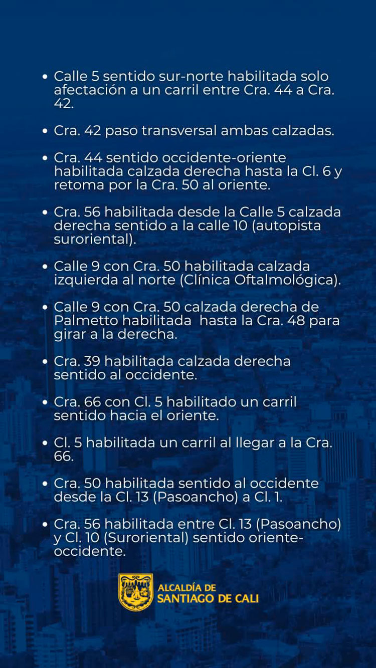 Habilitan vías que fueron cerradas en Cali tras la emergencia: consulte los tramos disponibles aquí