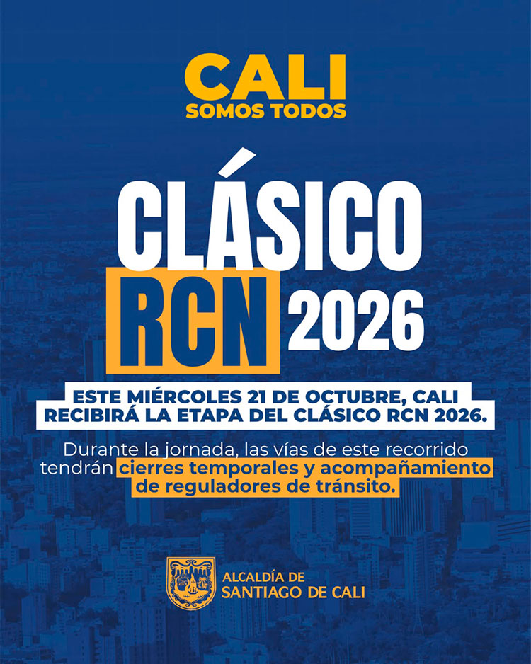 Cierres viales en Cali este miércoles por el Clásico RCN 2026: consulte los horarios, el recorrido de la carrera y las rutas del MIO afectadas